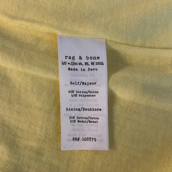 EUC rag & bone yellow cotton blend rib knit long sleeve centre back zip dress - Picture 7 of 8